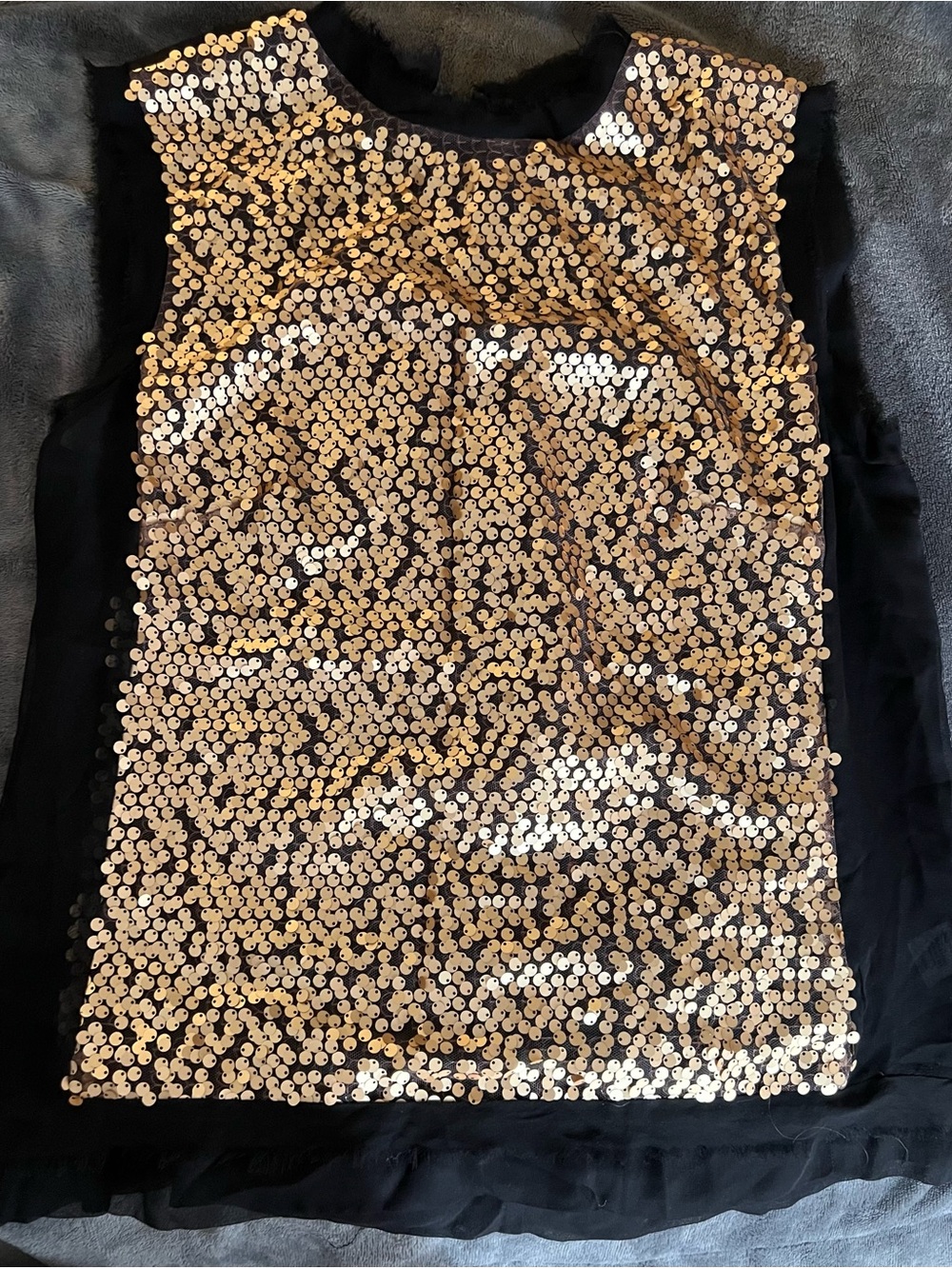 Nanette Lepore Black Top with Gold Sequins